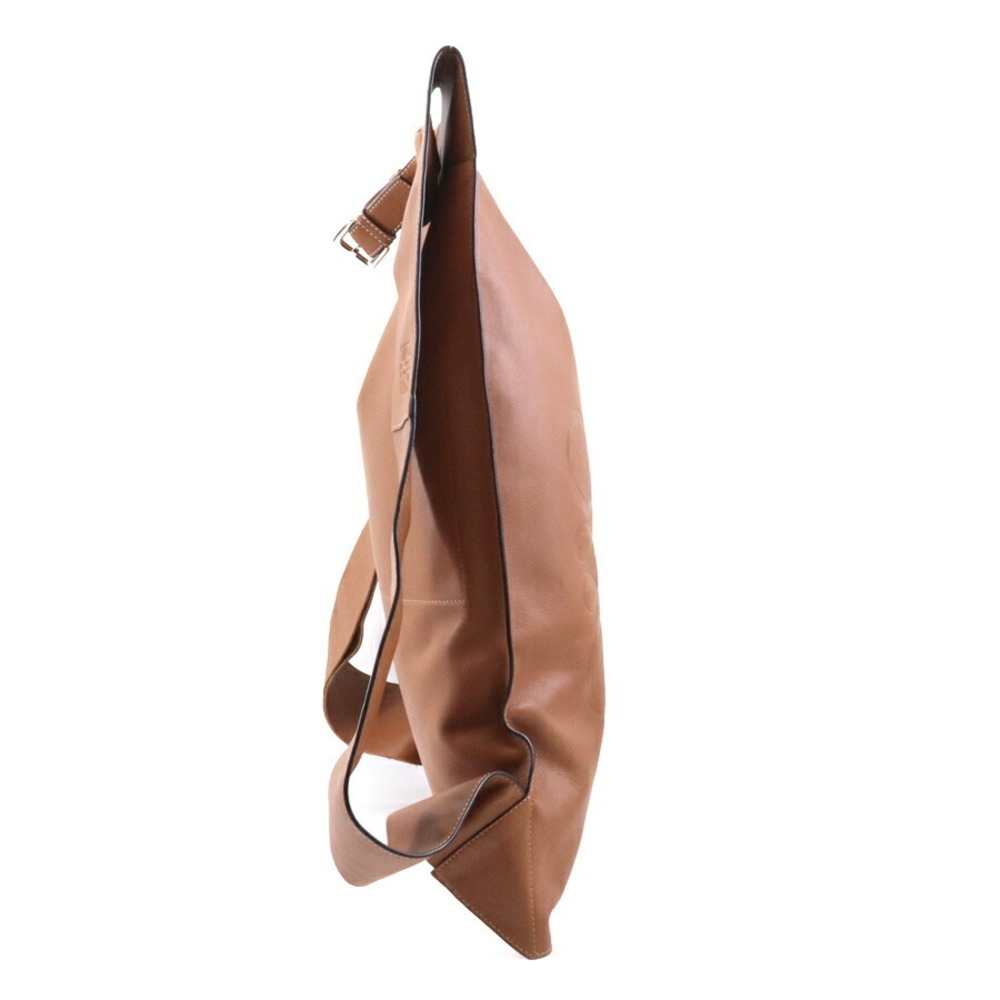 Loewe Leather Backpack Anagram Silver Brown